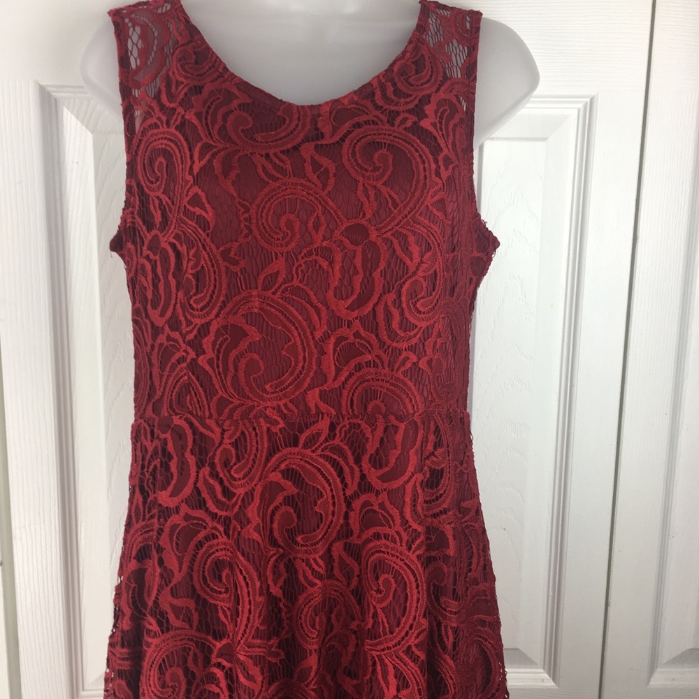 Burgundy Lace Dress Size L
